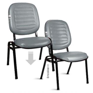 Imagem de 02 Cadeiras Empilhável Para Igrejas Evangélicas Linha Holy Cinza - DES