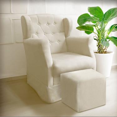 Imagem de Poltrona Amamentação Balanço Descanso Manu Com Puff Suede