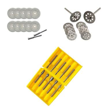 Imagem de Kit 10 Fresas Escariadoras + 20 Discos Para Micro Retifica