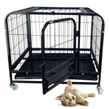 Imagem de Gaiola Pet Cao Cachorro Gato Canil Transporte Rodinhas Animal de Estim