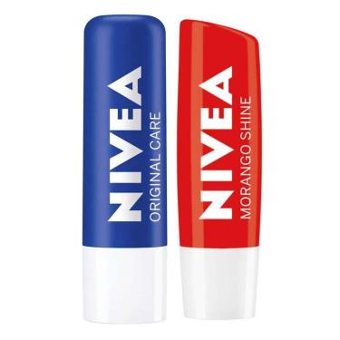Imagem de Nivea Kit – Hidratante Labial Morango Shine + Protetor Labial Original Care Kit-Unissex