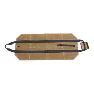 Imagem de Log de lona encerada Bolsa de transportador de madeira para lenha para lenha pesada Organizador de armazenamento portátil resistente à água para camping de lareira ao ar livre use (Cáqui)