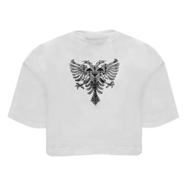 Imagem de Blusa Cropped Cavalera Branco Alongado Aguia Bifcef-Feminino