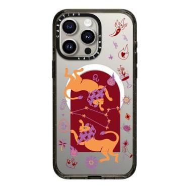 Imagem de CASETiFY Capa Impact para iPhone 15 Pro Max [4X testado contra quedas de grau militar/proteção contra quedas de 2,5 metros/compatível com Magsafe] - Leo - preto transparente