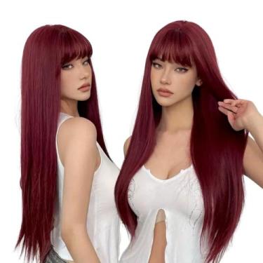 Imagem de Peruca Com Franja Wig Normal Lisa Orgânica Premium 70cm - bbless, borg