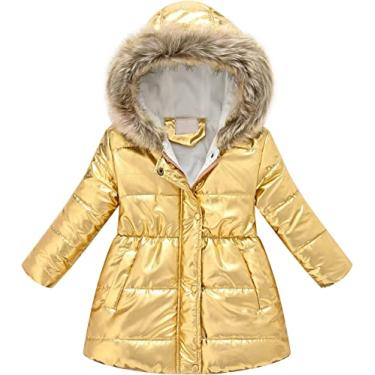 Imagem de Jaquetas De Outono Para Crianças Meninas Casaco De Menina Bebê Crianças Meninas Inverno Grosso Quente À Prova De Vento Casaco Com Capuz Jaqueta Outwear, Yellow, 4-5 Years