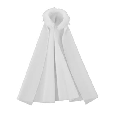 Imagem de MERIGLARE Roupas de bonecos de ação 1:12, roupas em miniatura, capa de tecido, fantasia de boneca unissex antiga, acessórios para vestir-se para bonecos de 6, Branco