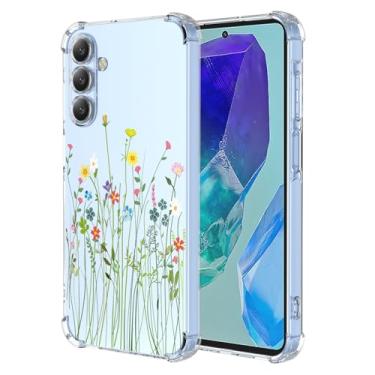Imagem de RRXSYXL Capa para Samsung M55 5G, Samsung C55 com estampa floral transparente, capa macia à prova de choque para Samsung Galaxy M55 5G, Samsung Galaxy C55, flores silvestres