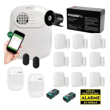 Imagem de Kit Alarme Sem Fio Intelbras 9 Magnéticos, 2 Infravermelhos e Bateria