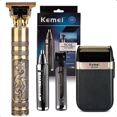 Imagem de Máquina de Cabelo Kemei Profissional com Barbeador e Aparador Versátil