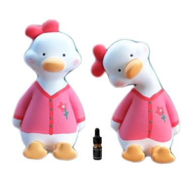 Imagem de Purificador de ar de carro de pato fofo para ventilação - LXQTAO decoração de carro interior elegante e compacta (rosa, fragrância enviada aleatoriamente)