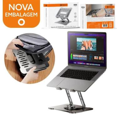 Imagem de Suporte de Mesa para Notebook Alumínio Ajustável 360 Rotação Hrebos SU