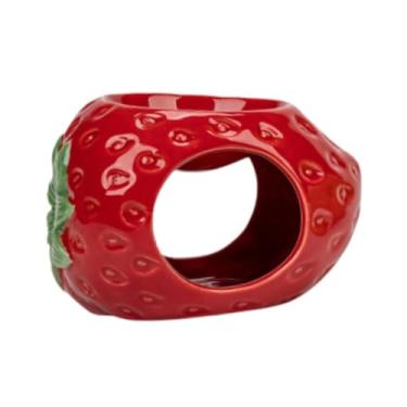 Imagem de Ｂｅｓｇａ Queimador de óleos essenciais, porta-velas Tealight, cerâmica, difusor de aromas para pátio, sala de estar, presente de inauguração, Morango