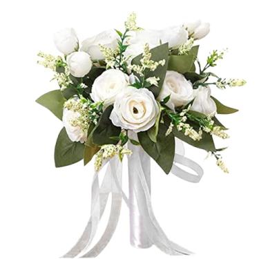 Imagem de Buquês de noiva para buquês de casamento buquê de flores artificiais para decoração de casa