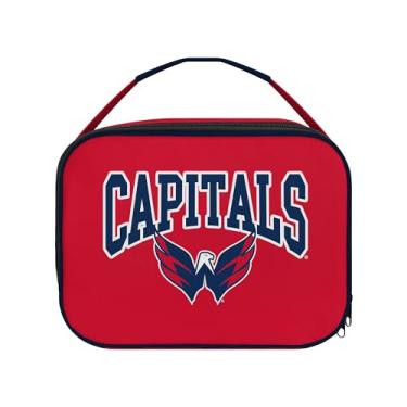 Imagem de FOCO NHL Unissex Adulto Oficialmente Licenciado Wordmark Team Color Big Logo Hockey Zip Closure 7L Lunch Bag - Washington Capitals