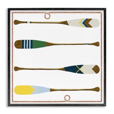 Imagem de Stupell Industries Design de arte giclée emoldurado em preto com quatro remos padronizados por Radhika Modi, 43 x 43 cm