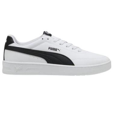 Imagem de Tênis Puma Court Classic Clean Masculino Original, 42, Branco, Preto, 