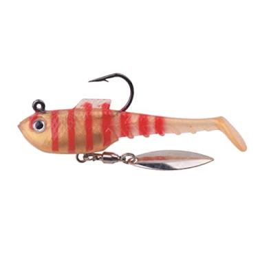 Imagem de Isca macia com colher rotativa isca de pesca 70 mm 11,5 g Shad Jig Iscas de silicone artificial carpa robalo
