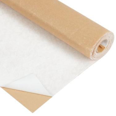 Imagem de BENECREAT Entretela autoadesiva de algodão de 19,7 x 38,2 polegadas, tecido de interface de costura bege para acolchoamento, acessórios de costura, enchimento de algodão, 1 mm de espessura - 80 g