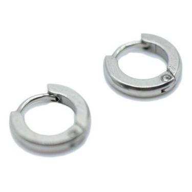 Imagem de Brinco Argola Par Masculino Feminino 6mm Liso Abaulado Aço - Papillon 