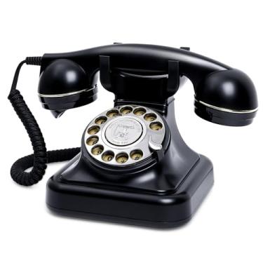 Imagem de Huamch Telefones Fixos Rotativos Retrô Com Campainha Mecânica, Controle De Volume, Rediscagem, Sem Necessidade De Alimentação Ca Telefones Com Fio Vintage Telefone Antigo À Moda Antiga Para Escritór