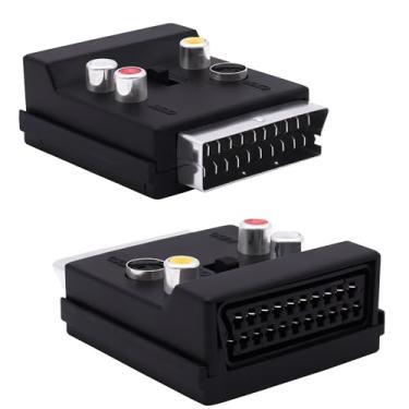 Imagem de YARCHONN SCART Conector adaptador SCART macho para fêmea 3RCA RGB S-Video (SVHS), alternável, SCART com SVideo 3 RCA - vídeo composto esquerdo + direito estéreo/mono conector de áudio e vídeo - 2