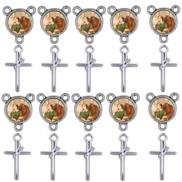 Imagem de Crucifixo + Entremeio São Luiz Santa Zelia 40 Peças terço - Tudo Em Me