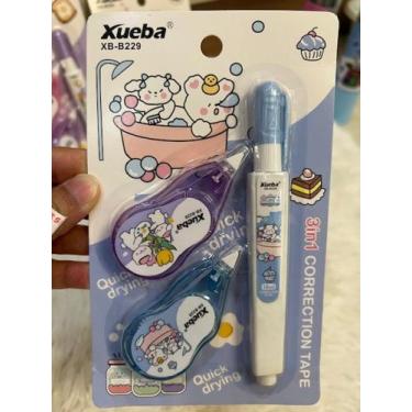 Imagem de KIT com 3 Peças 3 em 1 Corretivo em Fita Corretiva 6mx5mm Escolar Bran