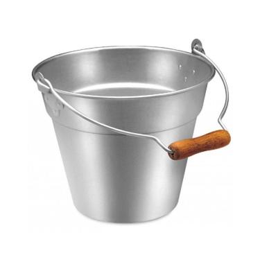 Imagem de Balde de Alumínio Nº 30 10L Alça de Madeira Alumínio ABC