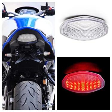 Imagem de Compatível com Suzuki 2007-2008 GSX-R1000; GSX-S750 2015-2016; lâmpada traseira de freio de luz traseira de LED de motocicleta + função de indicador de seta integrada (2. lanterna traseira de LED