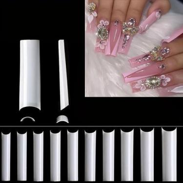 Imagem de Pontas De Unhas Quadradas XXL 502 Peças Sem Curva C Unhas Falsas Longa