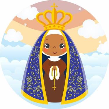 Imagem de Painel De Lona Redondo Nossa Senhora Aparecida Céu Candy - Fabrika de 