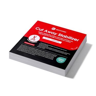 Imagem de BAi Estabilizador de bordado, suporte recortado, 23 x 23 cm, 100 folhas, 70,9 g Estabilizador de bordado de peso médio para máquina de bordar 10 x 15 x 15 cm