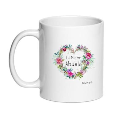 Imagem de Caneca La Mejor Abuela em espanhol, presente Latino Best Grandma in The World, Regalo Dia de las Madres, Dia das Mães, Navidad, aniversário e Natal Taza Abuelos canecas de café 325 ml (La Mejor Abuela