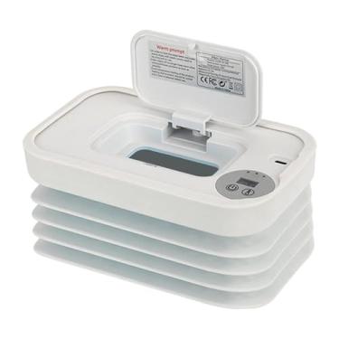 Imagem de harayaa Aquecedor e dispensador de lenços umedecidos portátil USB para bebês, aquecedor ajustável rapidamente, máquina de lenços umedecidos de grande, Branco