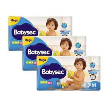 Imagem de Kit 3 Fraldas Babysec Ultrasec Mega Galinha Pintadinha M com 38 unidad