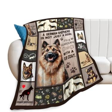Imagem de Cobertor de decoração de pastor alemão para presente de pastor alemão, supermacio, flanela, leve, fofo, felpudo, cobertor de lã felpuda para amantes de cães, meninas, meninos, crianças, adultos