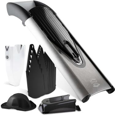 Imagem de Börner Reston Lloyd Mandoline Slicer V6 (conjunto profissional) • Cortador de aço inoxidável com lâmina em V • Cortador de cozinha ajustável para legumes e frutas • Várias espessuras e ralador