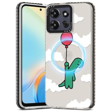 Imagem de Toycamp Capa para Moto G Power/Play 2025 - Compatível com MagSafe Women Girls Cute Phone Cover Magnetic Girly Aesthetic Kawaii Unique Design Pretty Motorola G Power/Play 2025, Balão Dinossauro