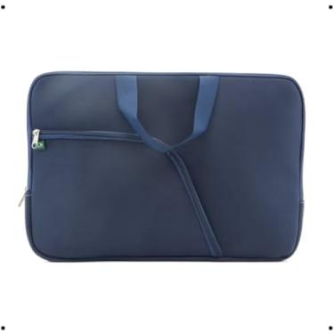 Imagem de Pasta Case Capa Notebook Com Bolso 14/15/17 Polegadas Casual Resistente Impermeável (AZUL MARINHO, 17.3)