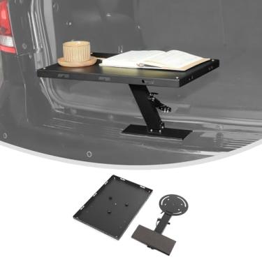 Imagem de Linskip Para mesa de porta-malas SUV para 1 a 2 pessoas - portátil, mesa de acampamento de carro de fácil montagem - mesa de aço estável para preparação e suporte de fogão, aventuras ao ar livre e