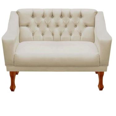 Imagem de Sofá Namoradeira Grécia 2 Lugares Estofado no Suede  Design Moderno, C