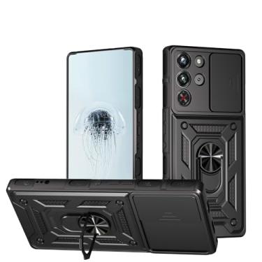 Imagem de Kukoufey Capa compatível com ZTE Nubia Red Magic 10 Pro, com capa de lente de câmera deslizante compatível com ZTE Nubia Red Magic 10S Pro+ NX789J capa preta