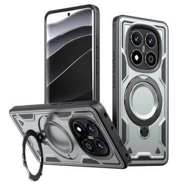 Imagem de SORAKA Capa para Xiaomi Redmi Note 14 Pro 5G com suporte,compatível com MagSafe,Capa Redmi Note 14 Pro 5G com chapa de ferro Capa resistente que absorve choques Proteção contra quedas de nível militar