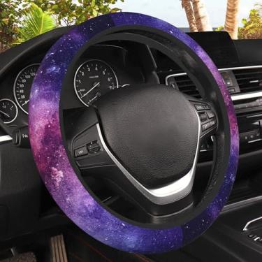 Imagem de Capa de volante de carro espacial colorida, antiderrapante, absorvente de suor, acessórios para roda de carro para homens e mulheres, ajuste universal de 38 cm para caminhões SUV Vans