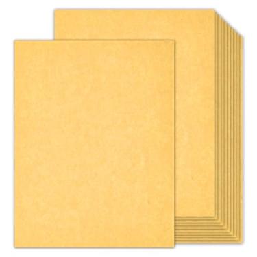 Imagem de 100 folhas de cartolina amarela pergaminho 8,5 x 11, capa Goefun de 29,5 kg (180 gsm) papel de currículo amarelo girassol, papel pergaminho para impressão, escrita, artesanato, scrapbooking