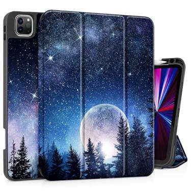 Imagem de Tuiklol Capa para iPad Pro de 11 polegadas para 4ht/3ª geração 2022 2021, capa magnética inteligente com capa traseira de TPU macio, suporte para lápis, despertar/hibernar automático para iPad 11