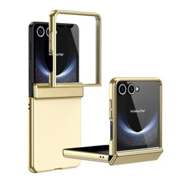 Imagem de Capa fina galvanizada para Galaxy Z Flip6 com protetor de tela e proteção de dobradiça integrados (para Galaxy Z Flip6/dourado)