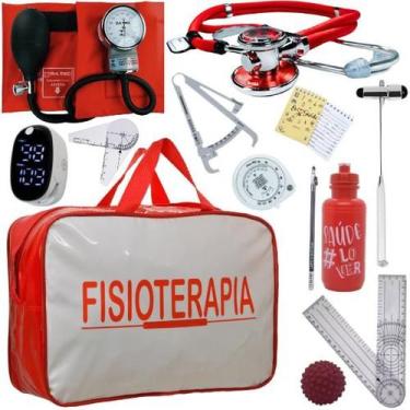 Imagem de Kit Bolsa Fisioterapia Acadêmico Goniômetro Martelo Buck Fita Antropom
