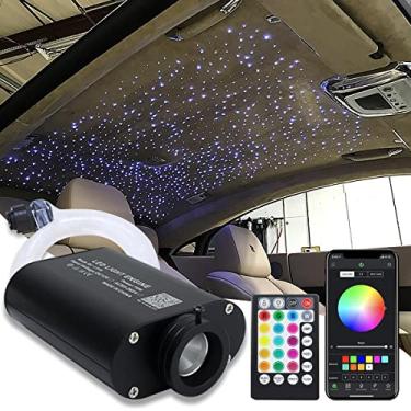 Imagem de AMKI Luzes de fibra óptica de 16 W, kit de luz Starlight Headliner APP/controle remoto modo ativado por som para decoração de carro e casa, fios de cabo de fibra óptica 0,75 mm/0,03 pol. 6,5 pés/2 m